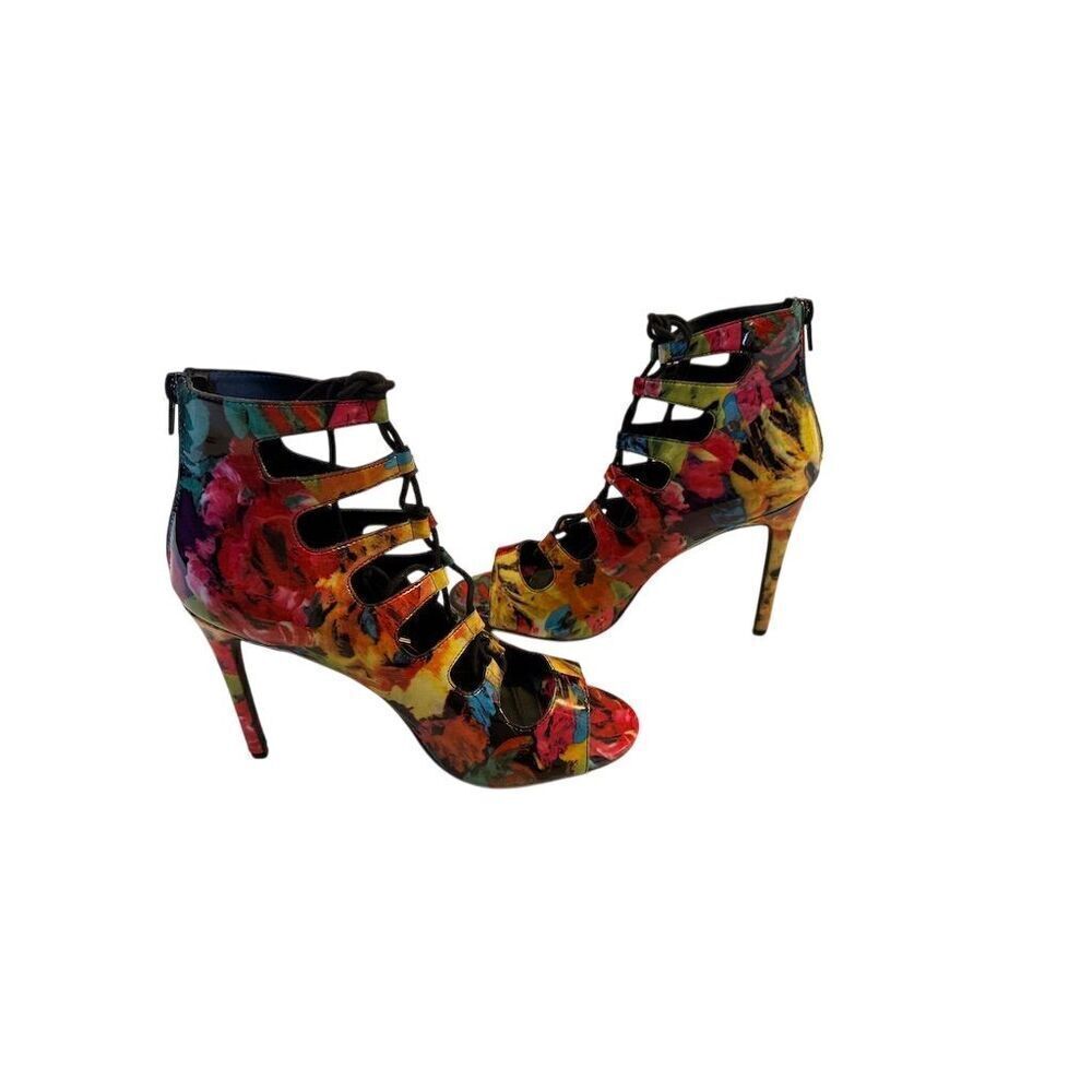 Candie's Women's Multicolor Colorful Gladiator Lace-up Stiletto Heels Size 10 - Picture 3 of 14